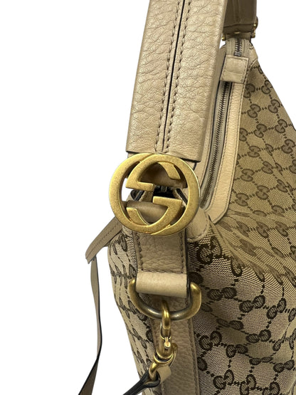 Creme Monogram Shoulder Bag