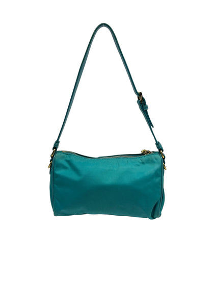 Turquoise Nylon Shoulder Bag