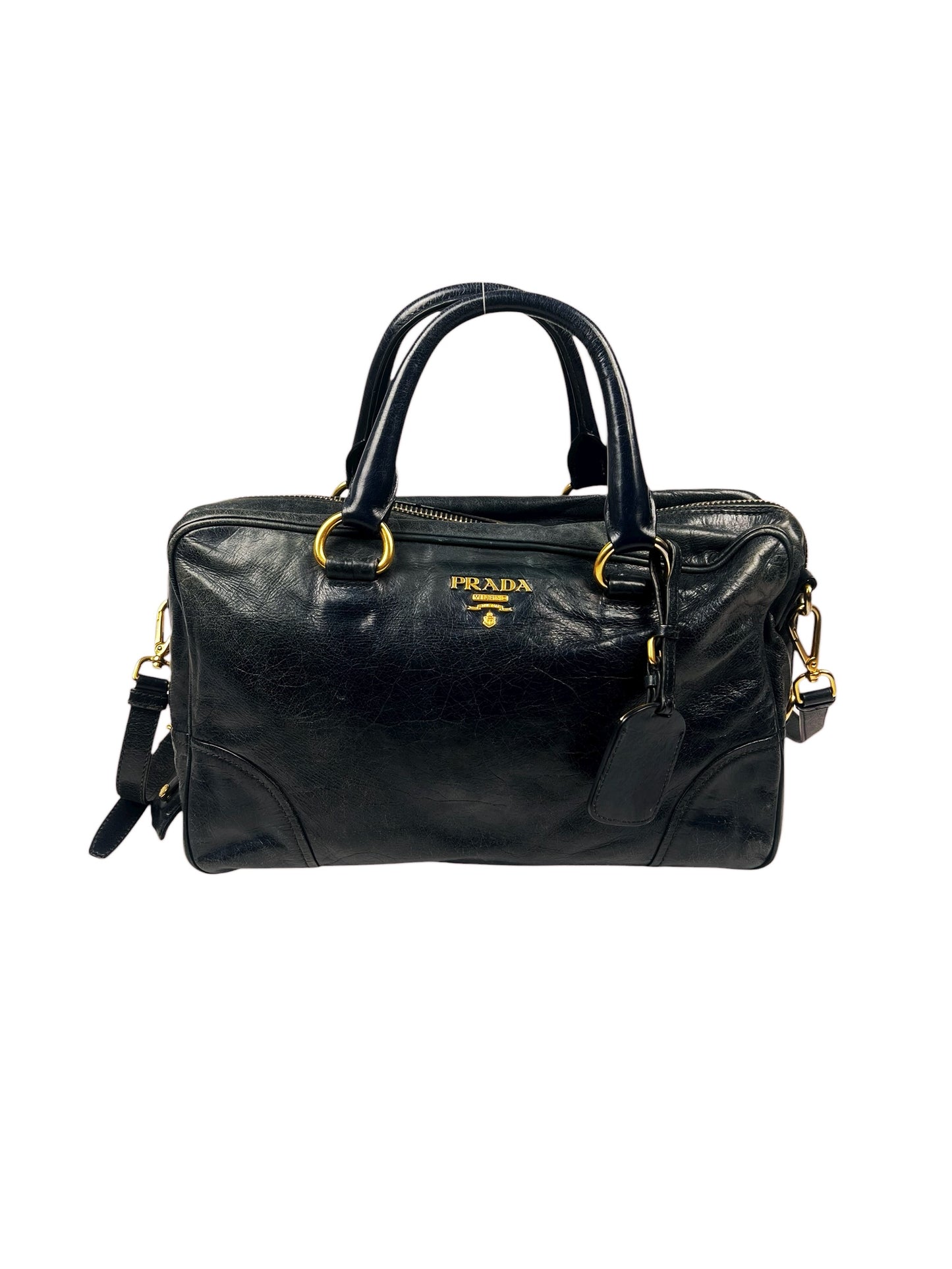 Navy Leather Crossbody Bag