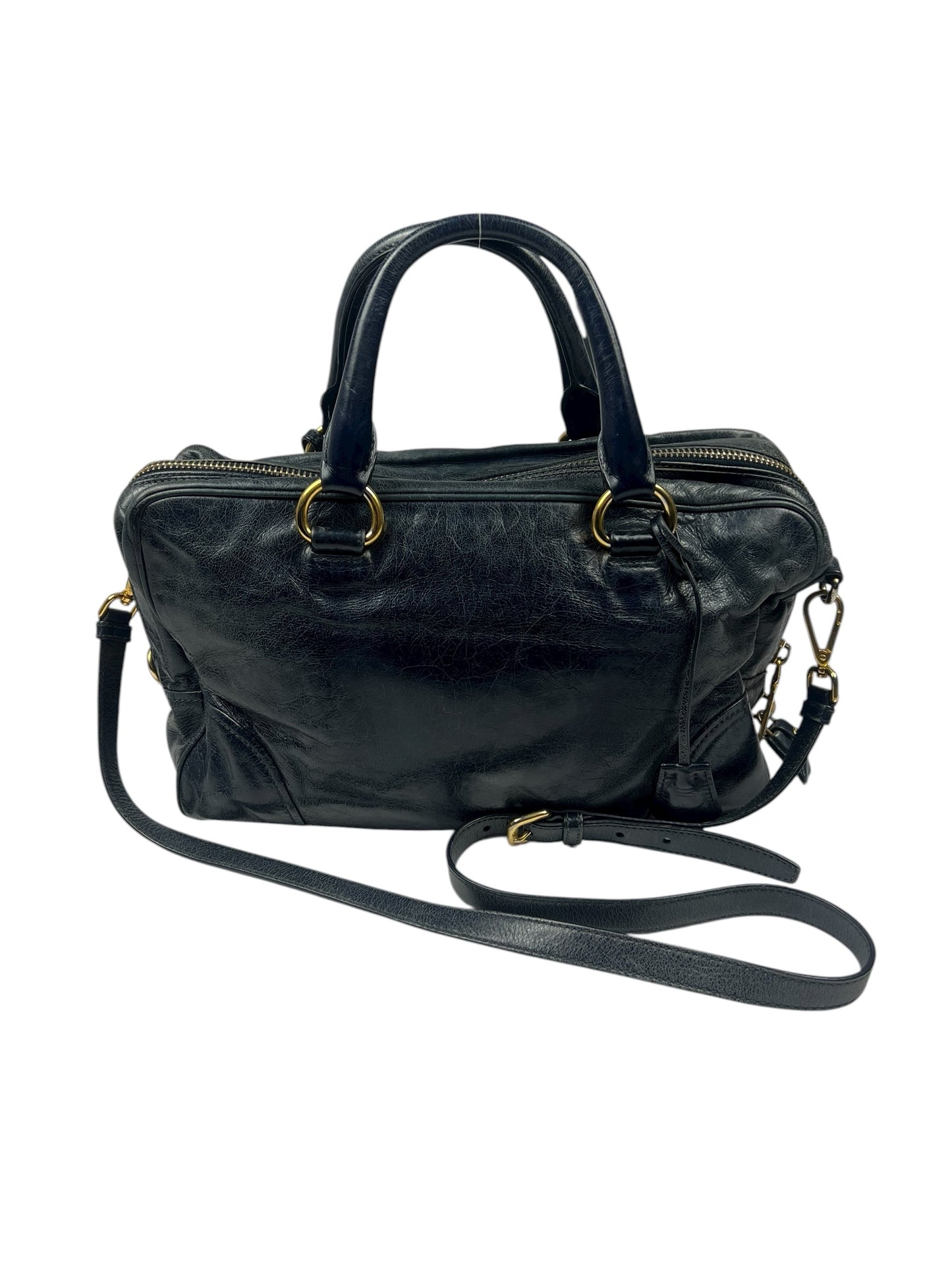 Navy Leather Crossbody Bag