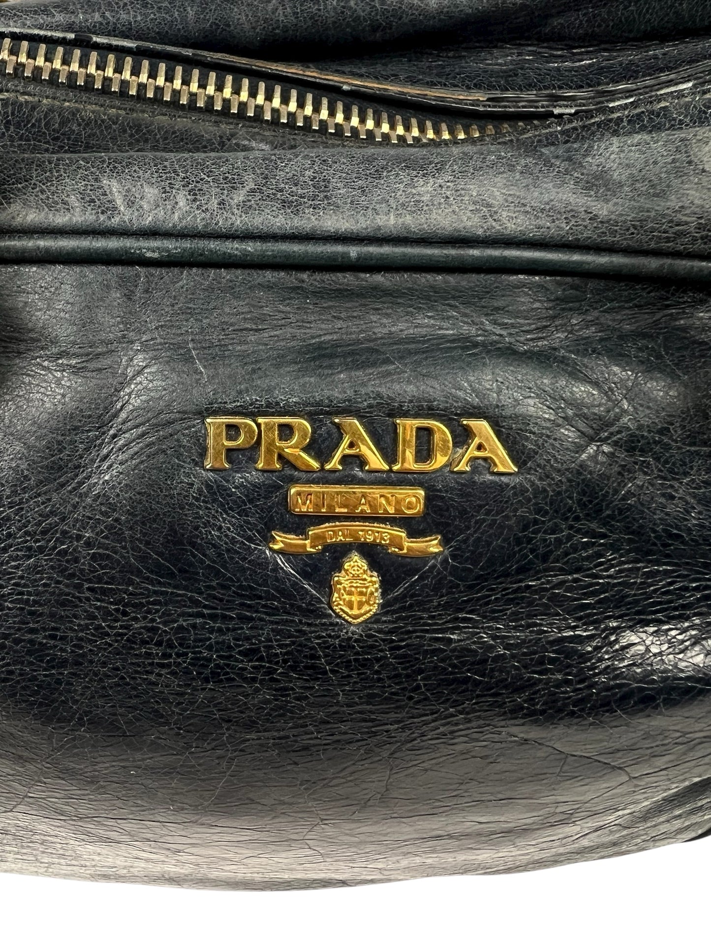 Navy Leather Crossbody Bag