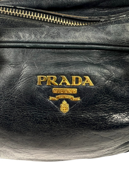 Navy Leather Crossbody Bag