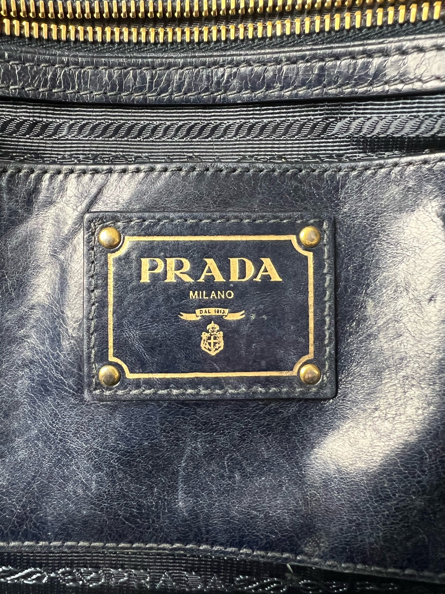 Navy Leather Crossbody Bag