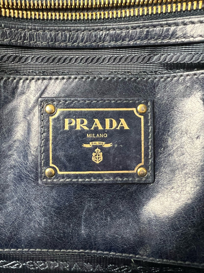 Navy Leather Crossbody Bag