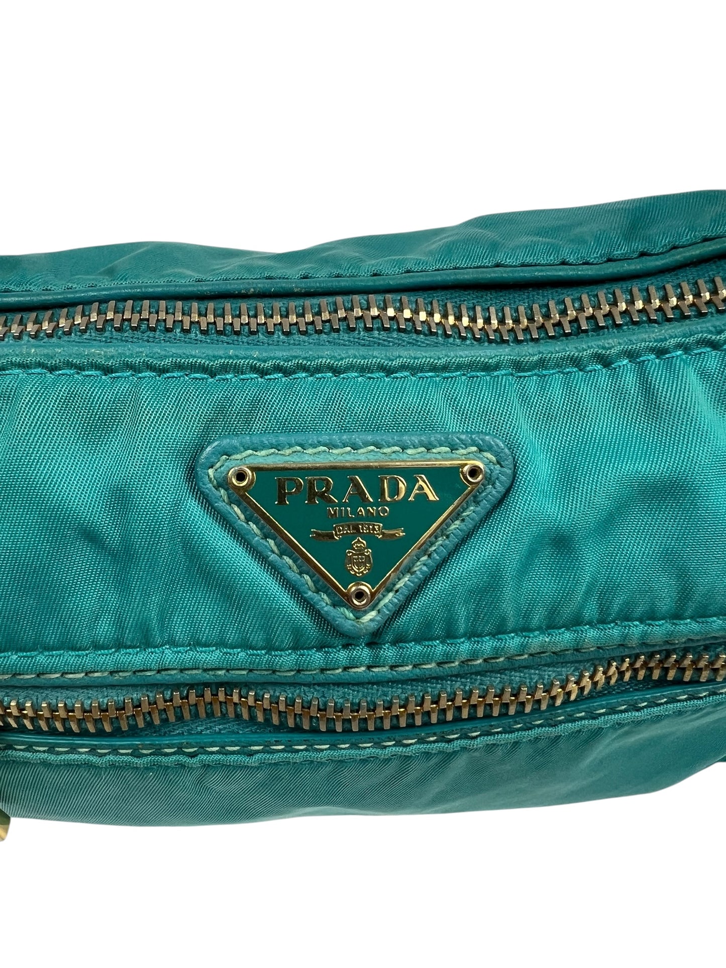 Turquoise Nylon Shoulder Bag