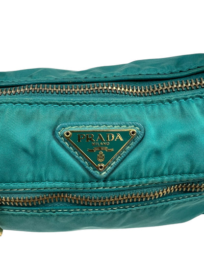 Turquoise Nylon Shoulder Bag