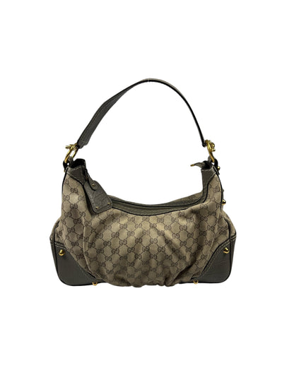 Light Grey Leather and Canvas Monogram Bag