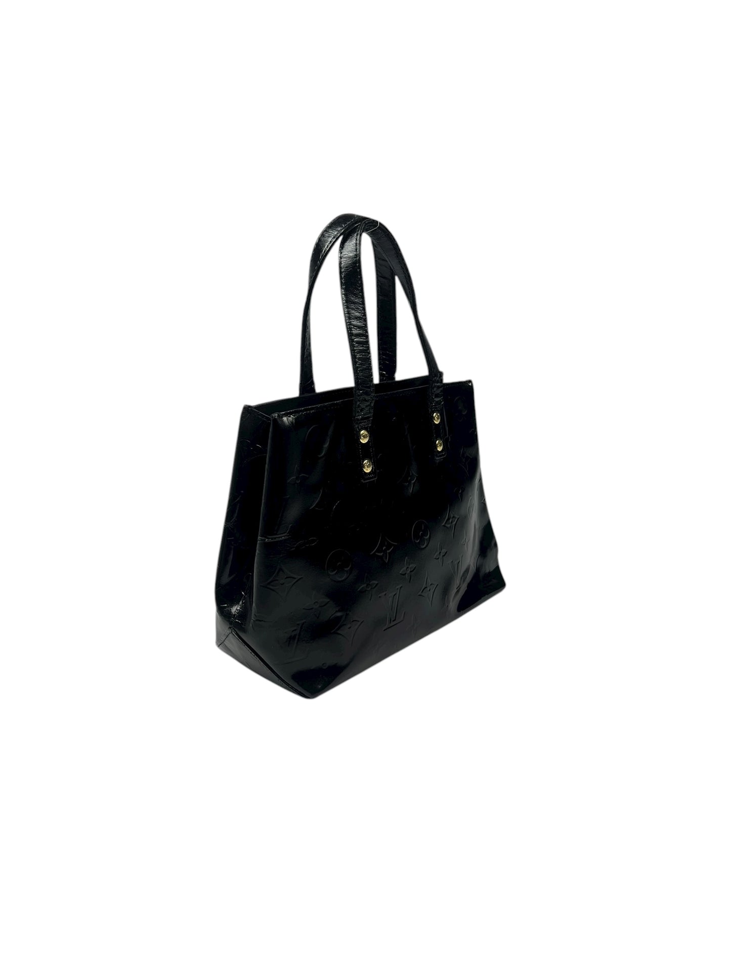 Black Vernis Leather Reed Bag