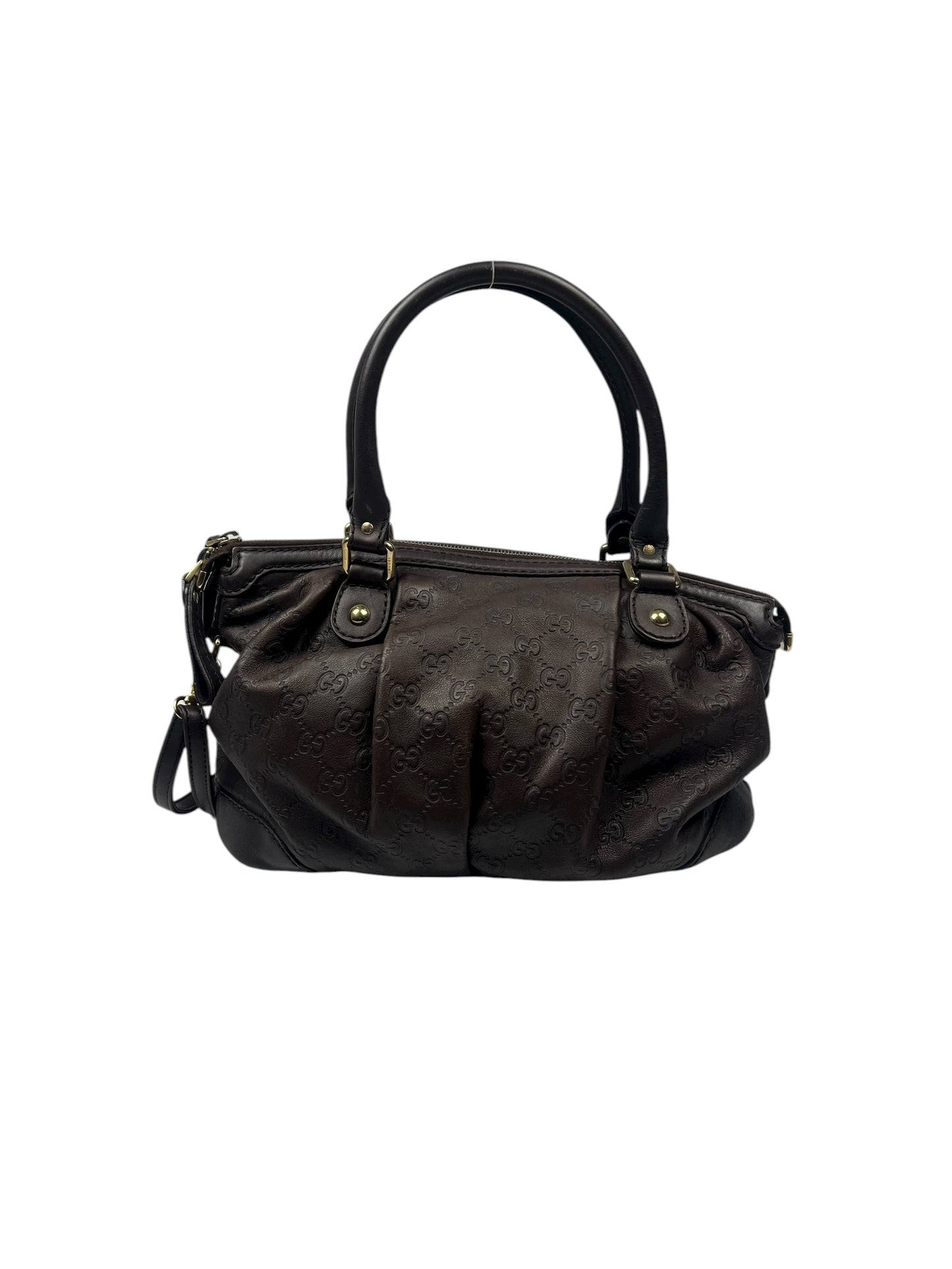 Brown Leather Guccissima Monogram bag