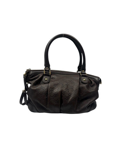 Brown Leather Guccissima Monogram bag