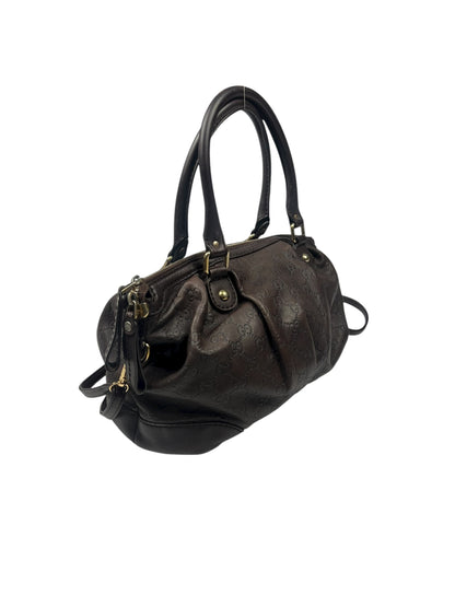 Brown Leather Guccissima Monogram bag