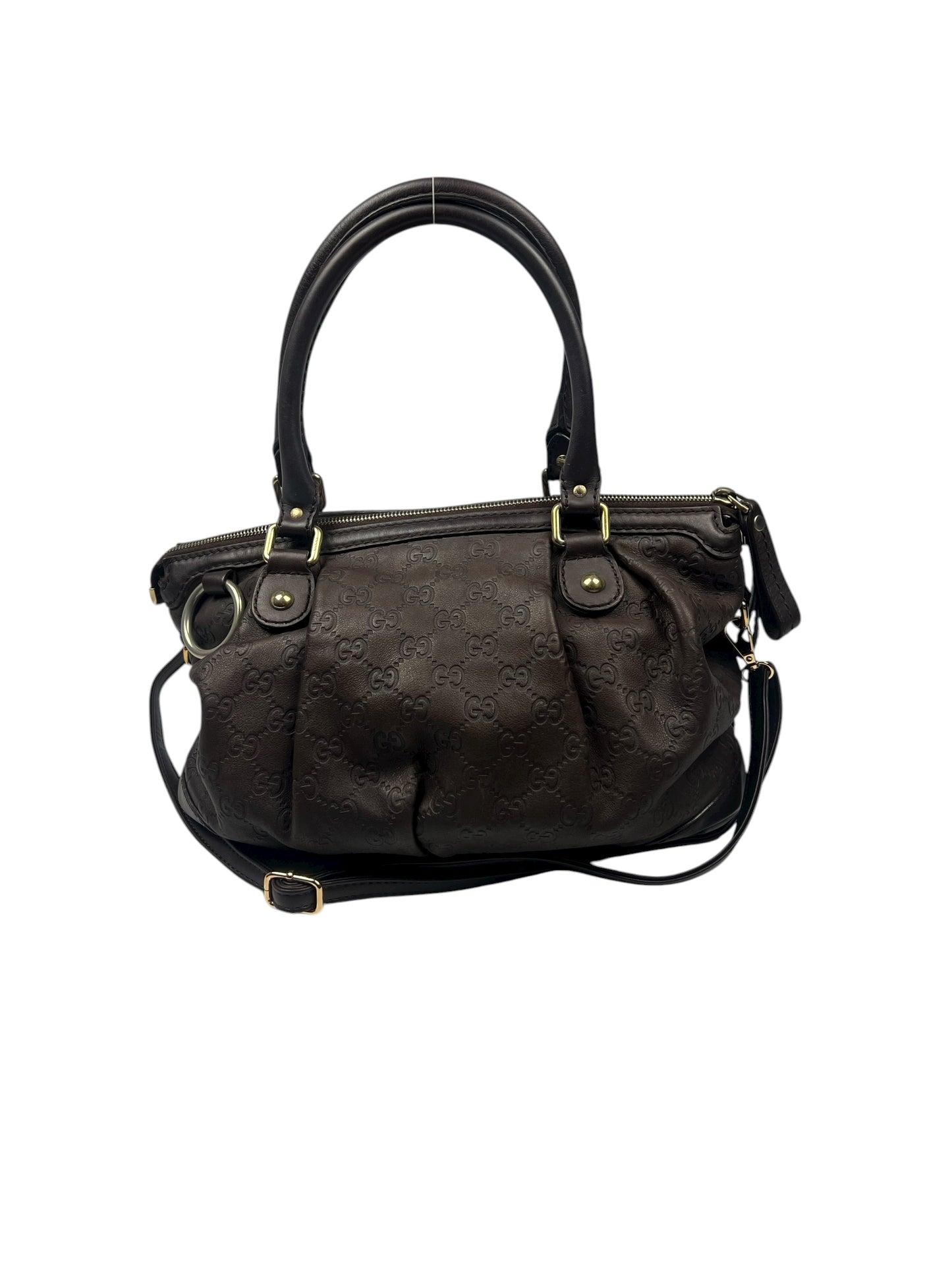 Brown Leather Guccissima Monogram bag