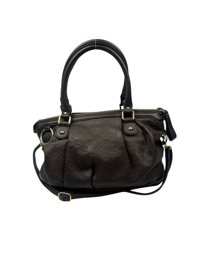 Brown Leather Guccissima Monogram bag