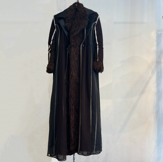 Y/Project faux fur with mesh coat