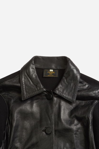 Fendi Black Hybrid Leather Jacket