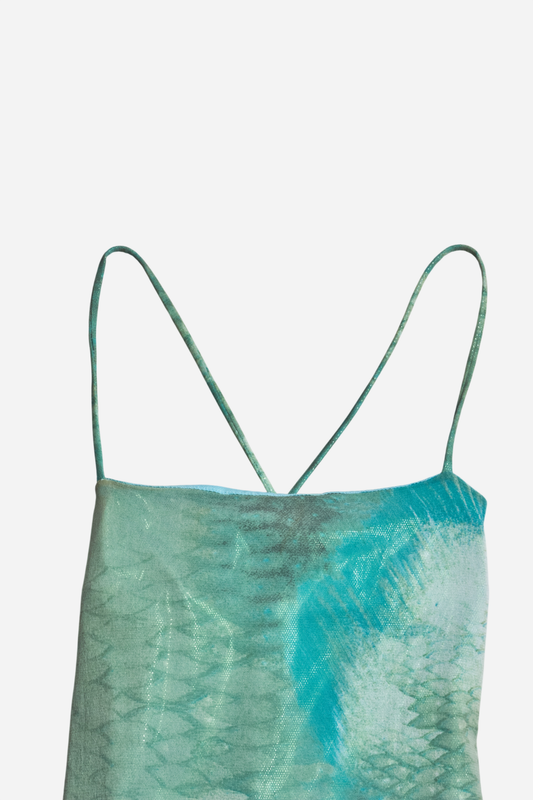 Roberto Cavalli Green Snakeskin Print Dress