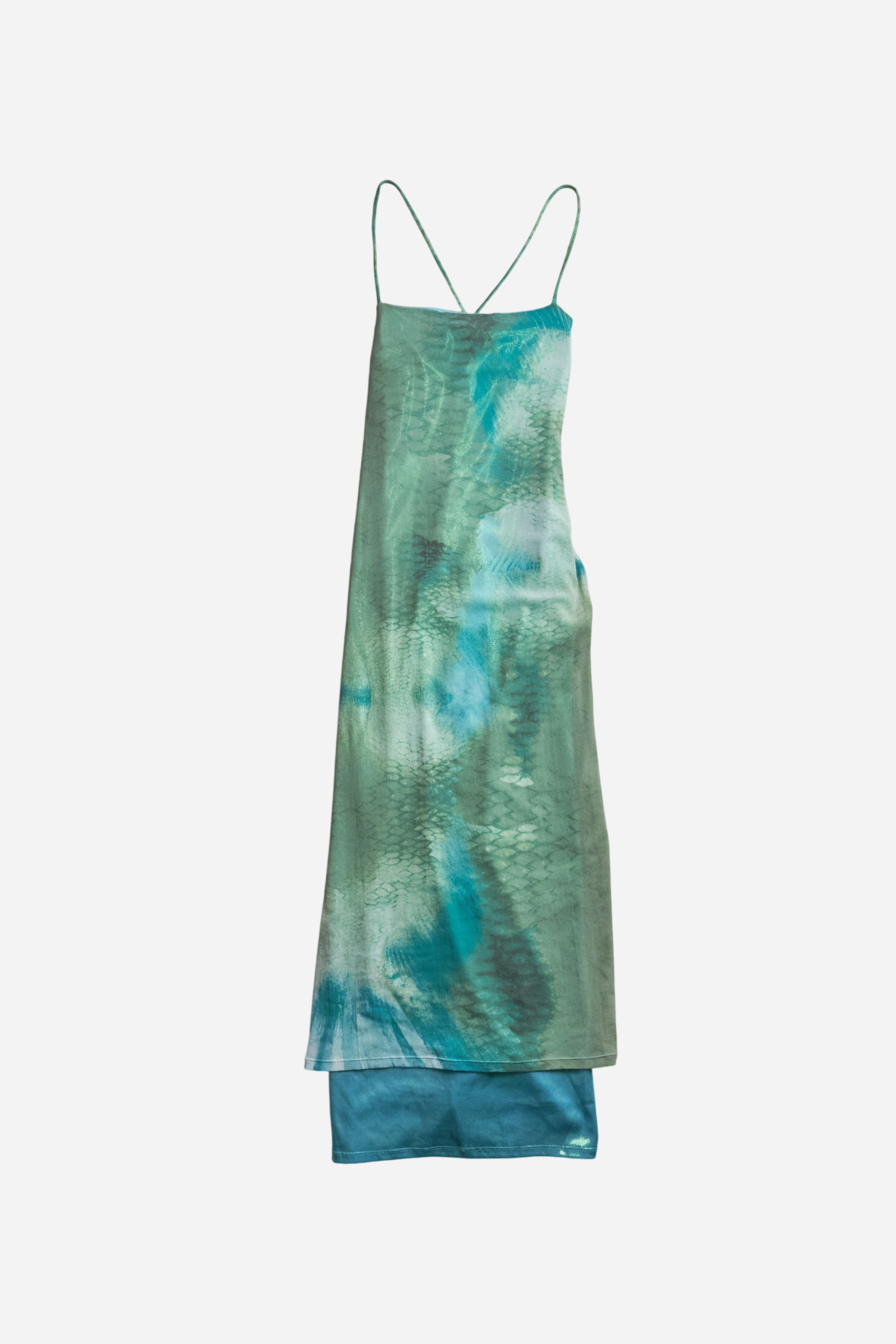 Roberto Cavalli Green Snakeskin Print Dress