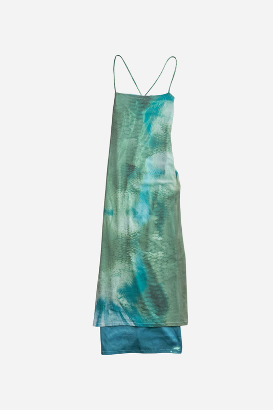 Roberto Cavalli Green Snakeskin Print Dress