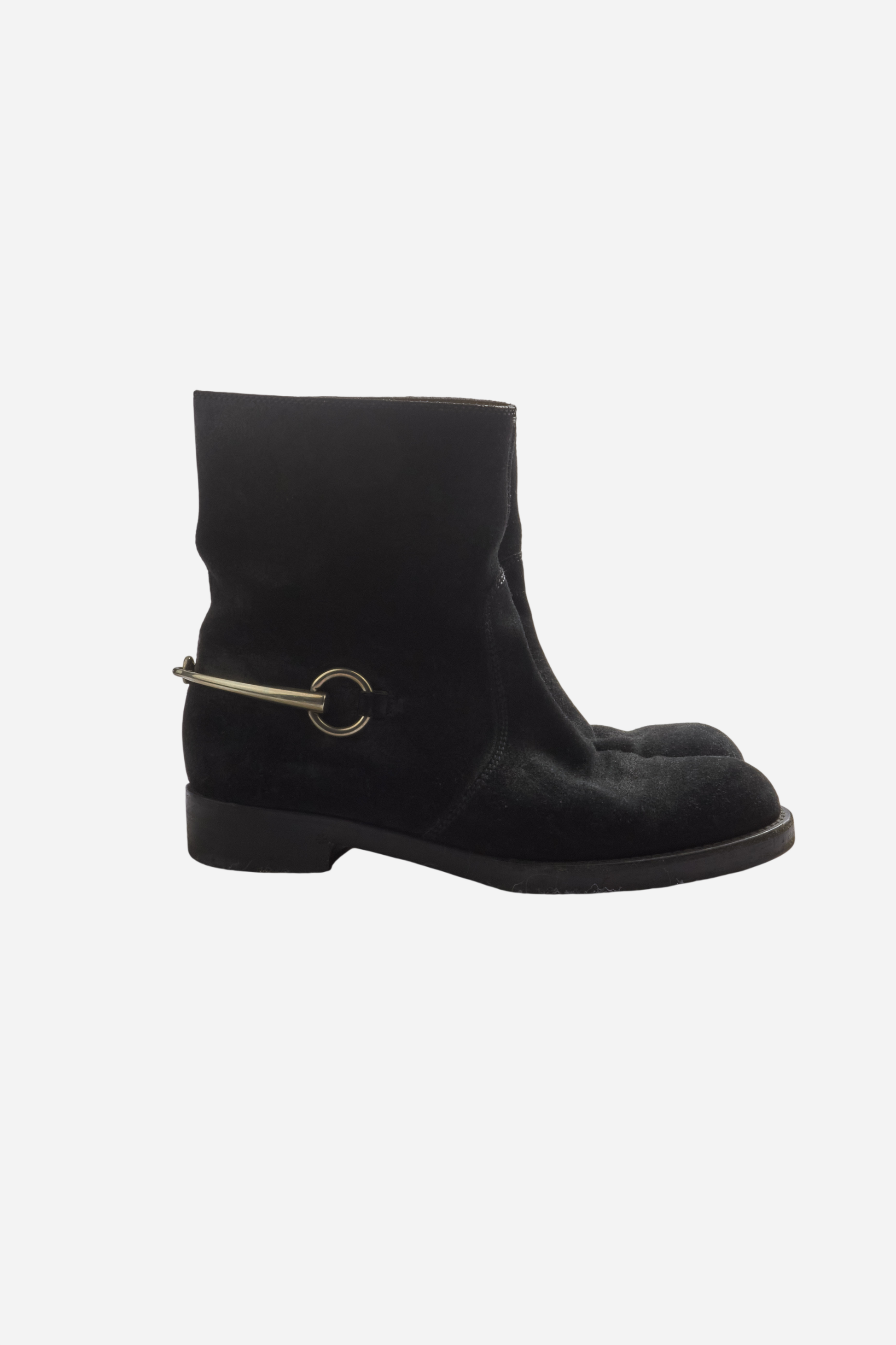 Gucci Black Suede Horstebit Boots