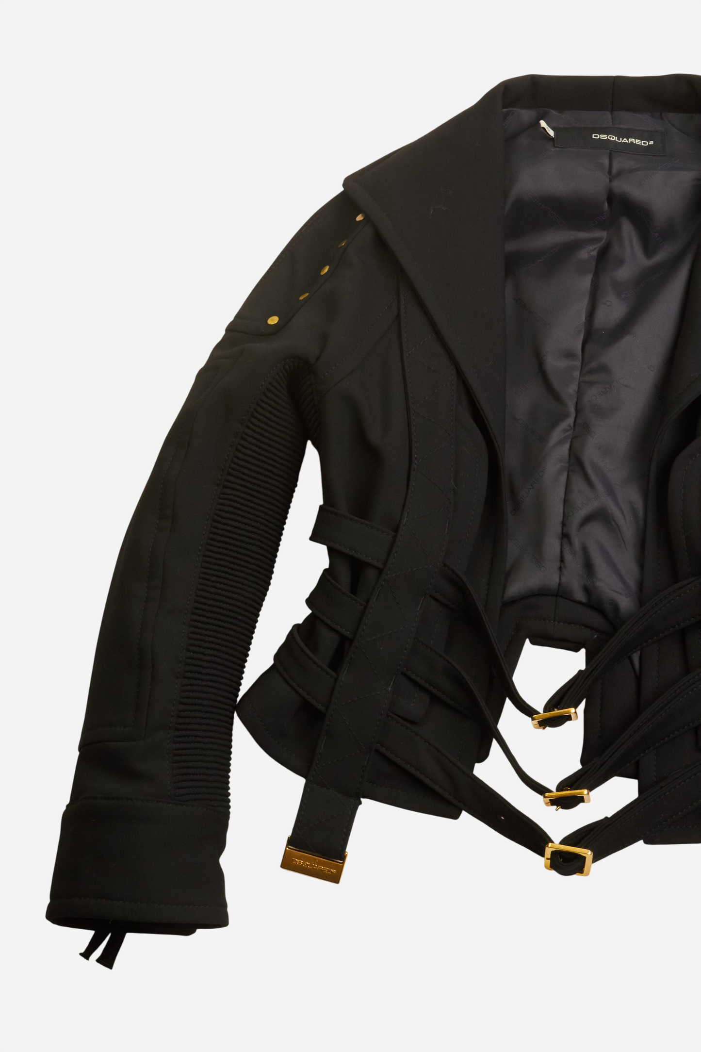 Dsquared2 Black Wool Cropped Jacket
