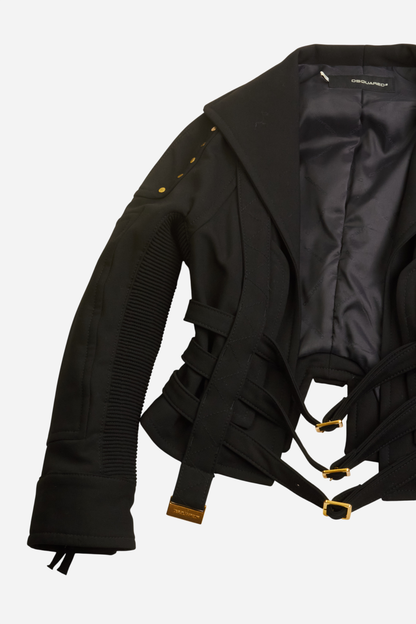 Dsquared2 Black Wool Cropped Jacket