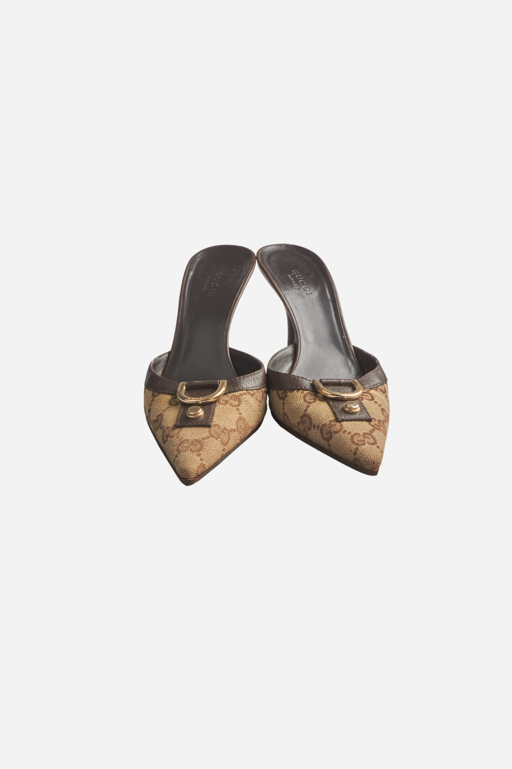 Gucci Beige Monogram Abbey Heels