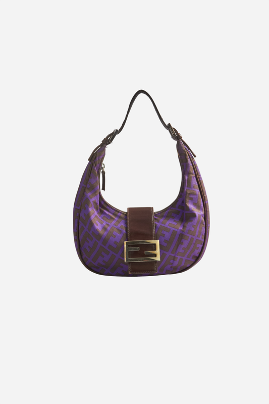 Fendi Purple Zucca Mama Half Moon Bag