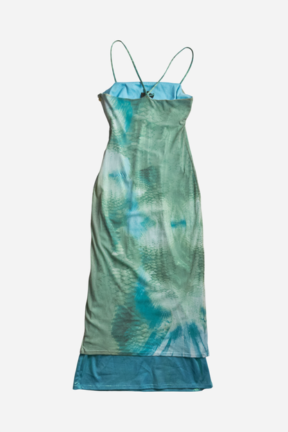 Roberto Cavalli Green Snakeskin Print Dress