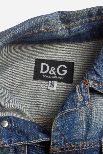 Dolce & Gabbana Blue Denim Puffy Jacket