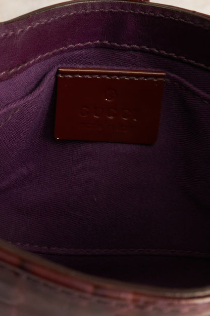 Gucci Burgundy Horsebit Print Mini Jackie Bag
