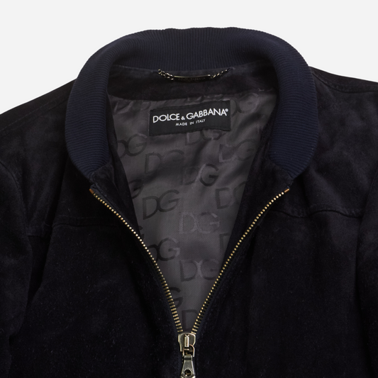 Dolce &amp; Gabbana Black Suede Bomber