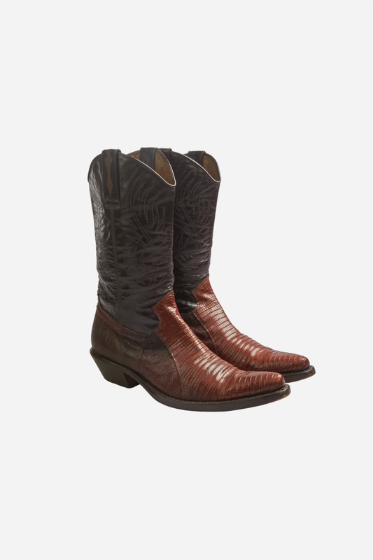 Cavalli Lizard Leather Cowboy Boots