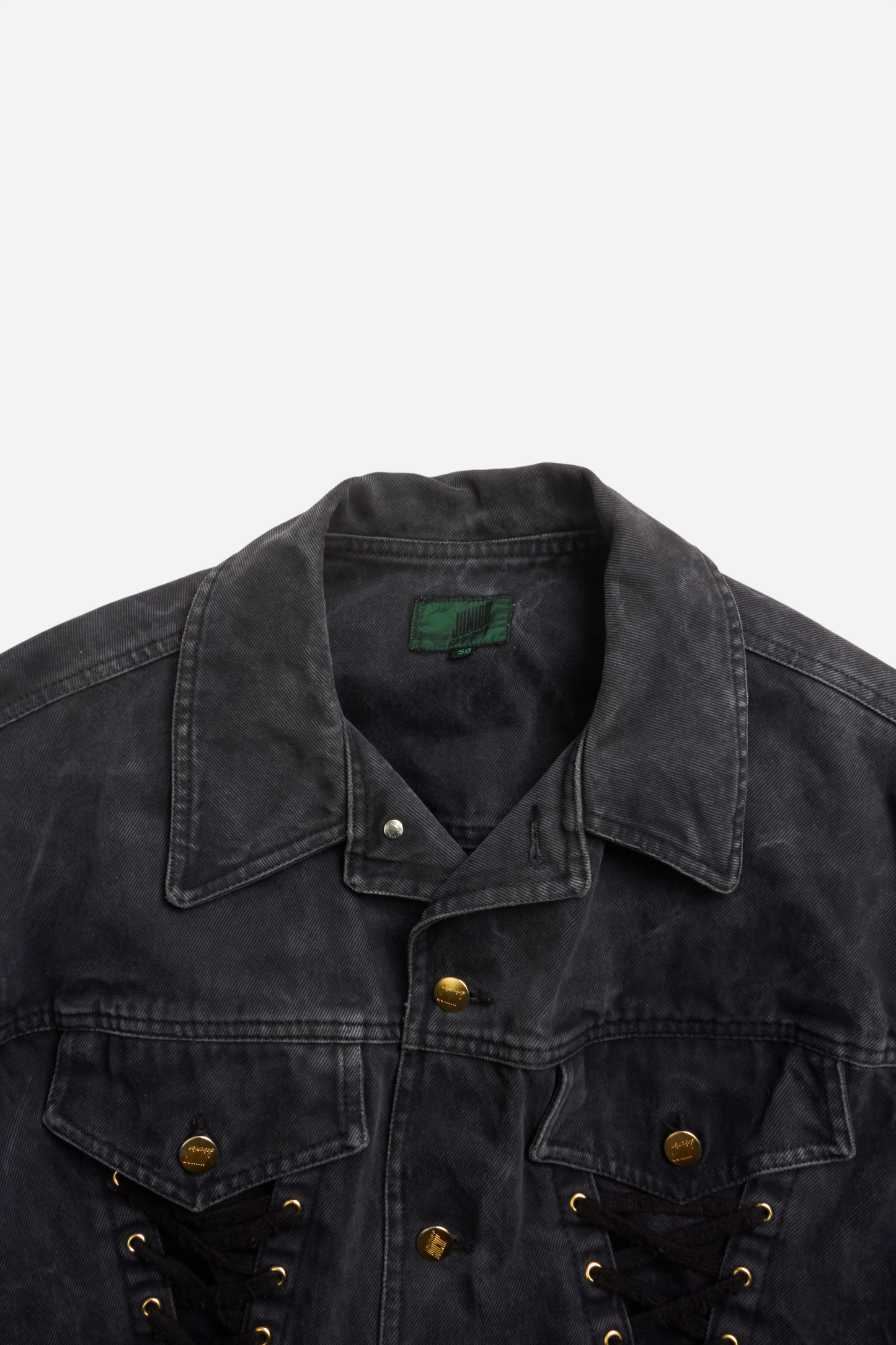 Jean Paul Gaultier Black Laced Denim Jacket