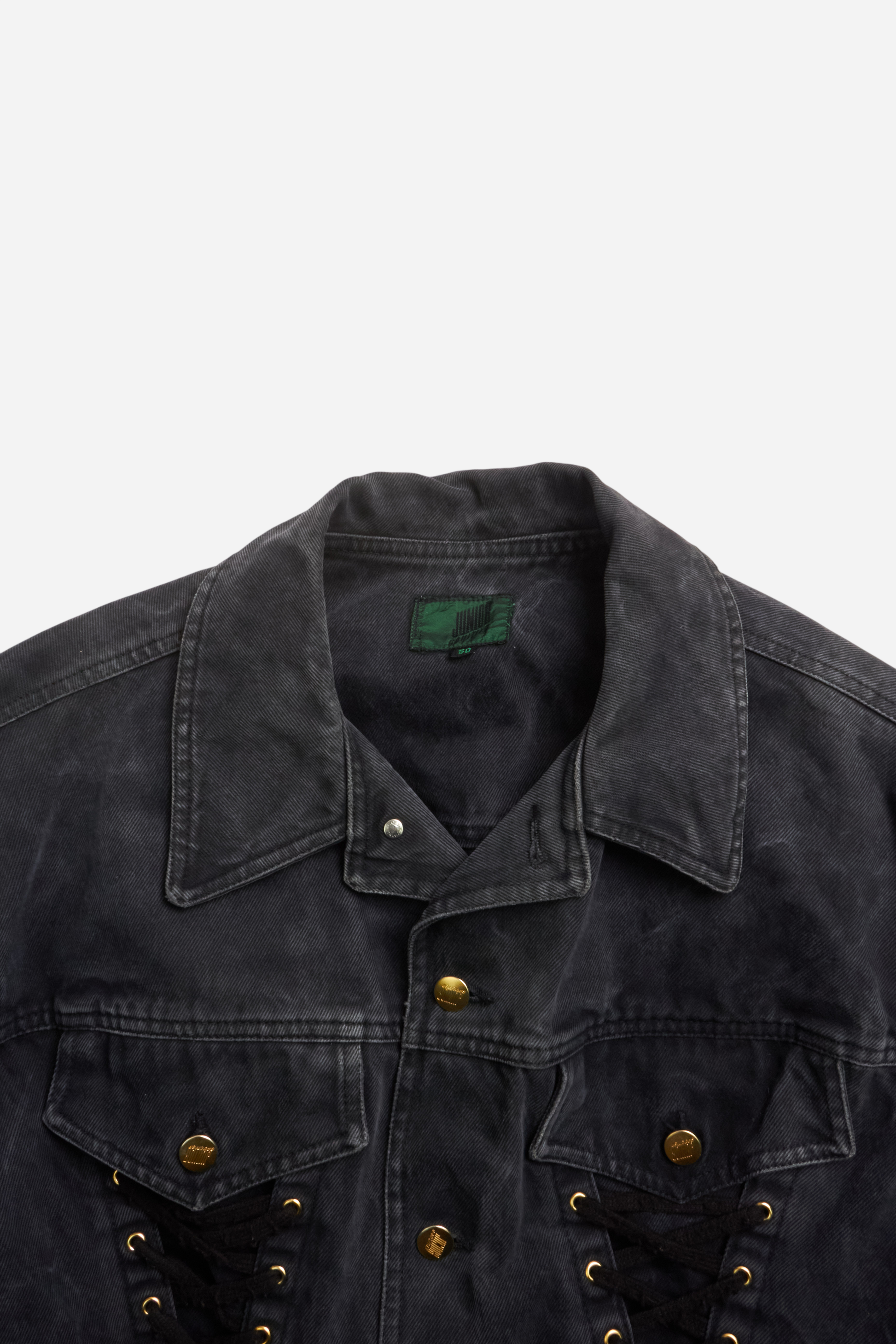 Jean Paul Gaultier Black Laced Denim Jacket