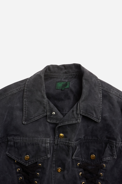 Jean Paul Gaultier Black Laced Denim Jacket