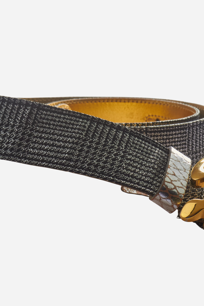 Dolce & Gabbana Gold Script Logo Belt