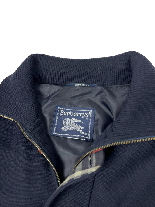 Navy Wool Harrington Jacket