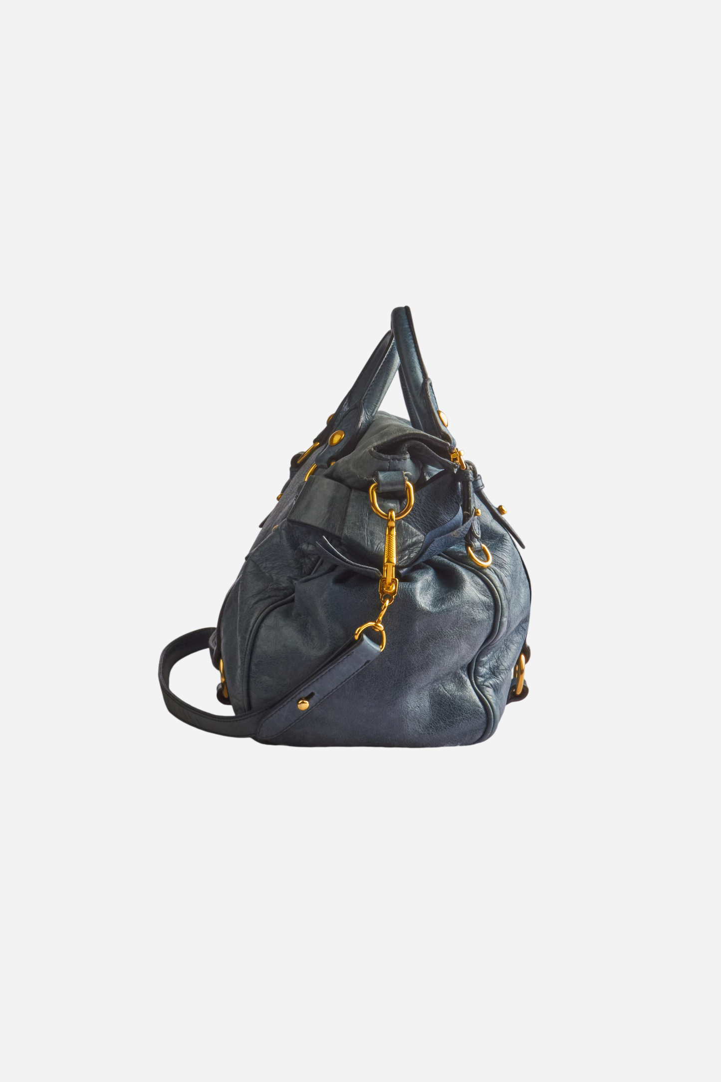 Miu Miu Blue Leather Bow Bag