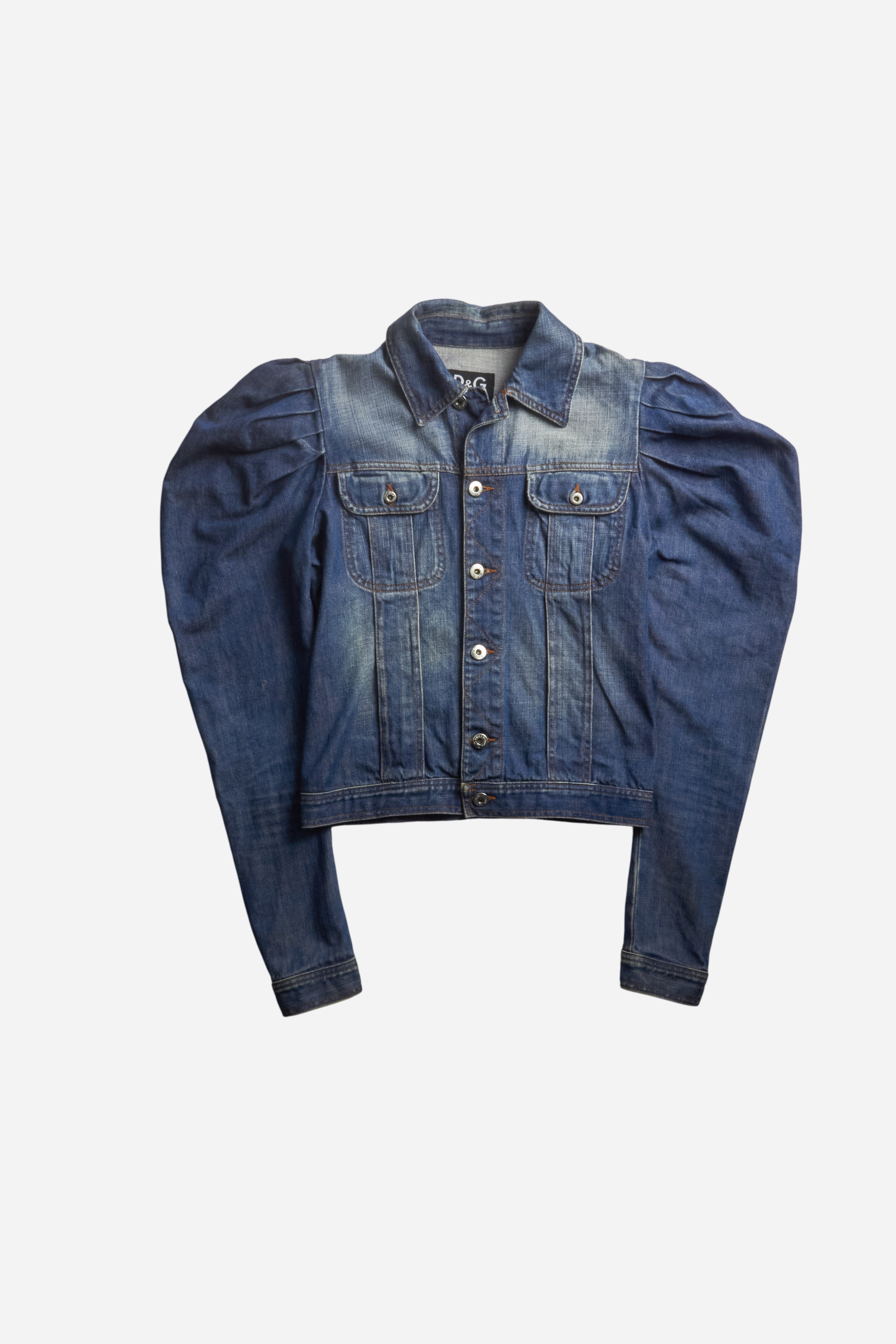 Dolce & Gabbana Blue Denim Puffy Jacket
