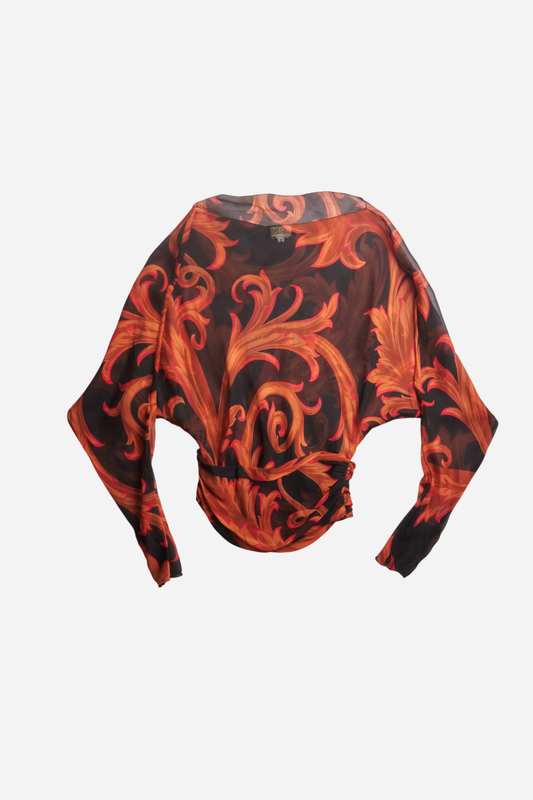 Gianni Versace Silk Baroque Top