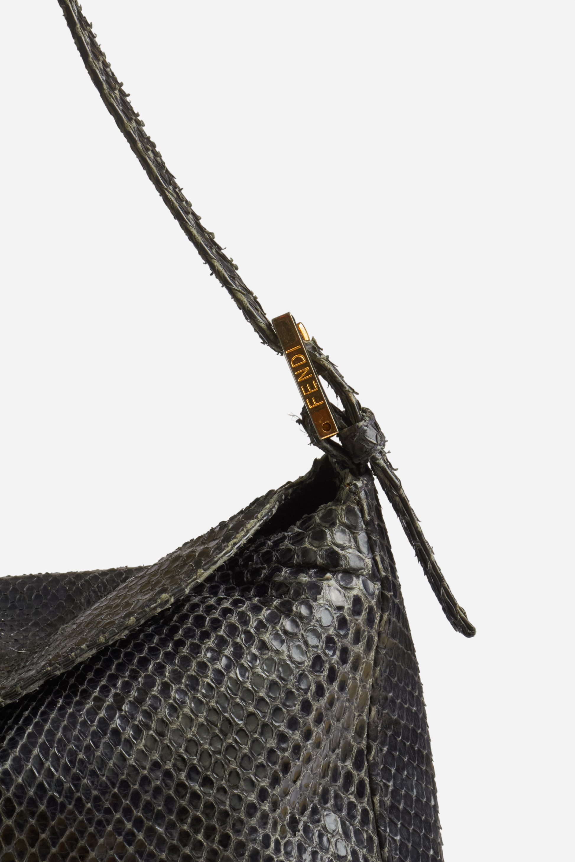Fendi Black Python Leather Bag