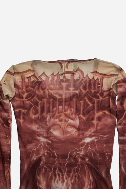 Jean Paul Gaultier S/S01 Diablo Print Mesh Top