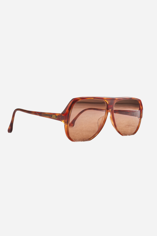 Yves Saint Laurent Brown Aviator Sunglasses