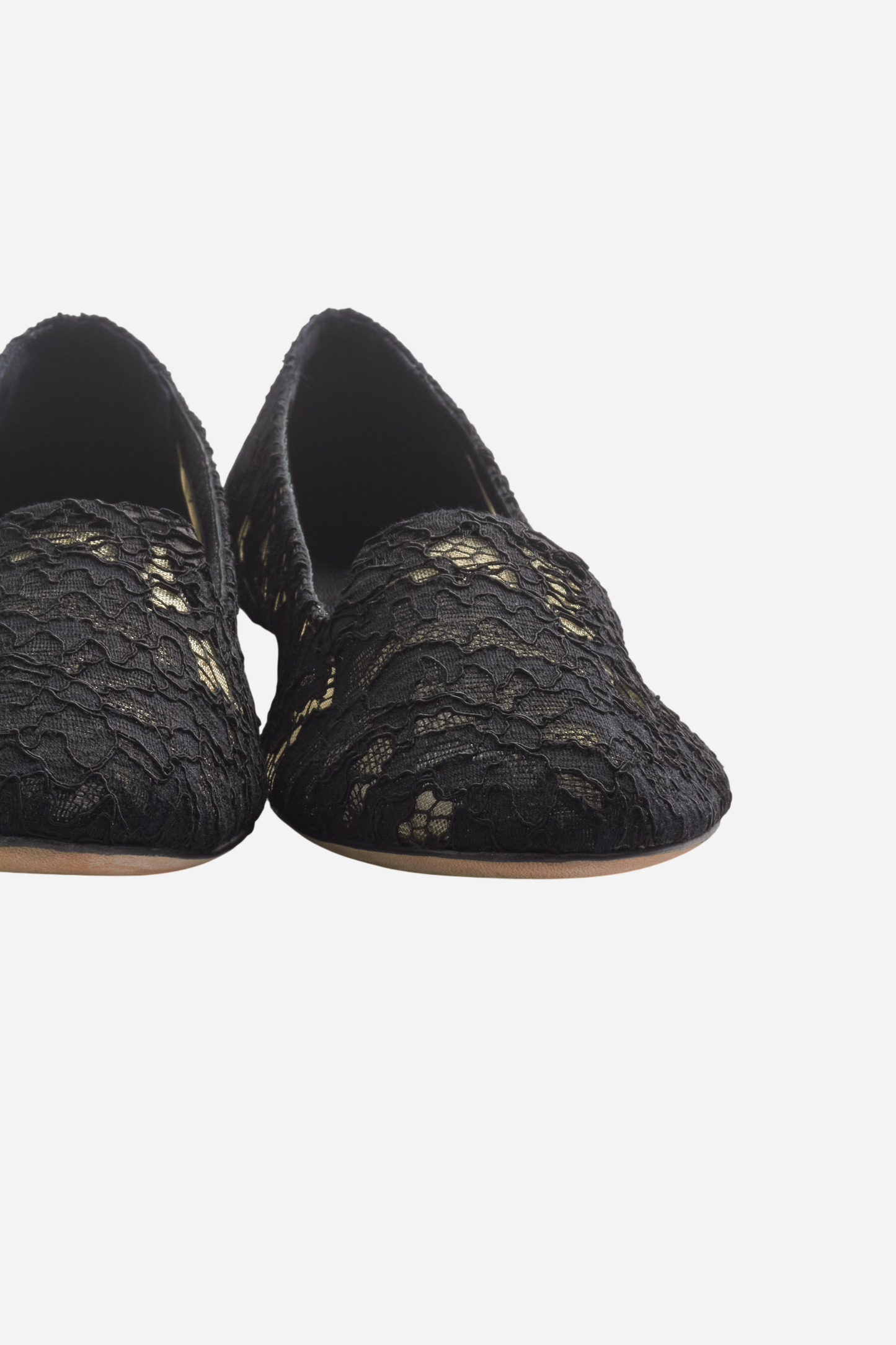 Dolce &amp; Gabbana Black Lace Ballerinas