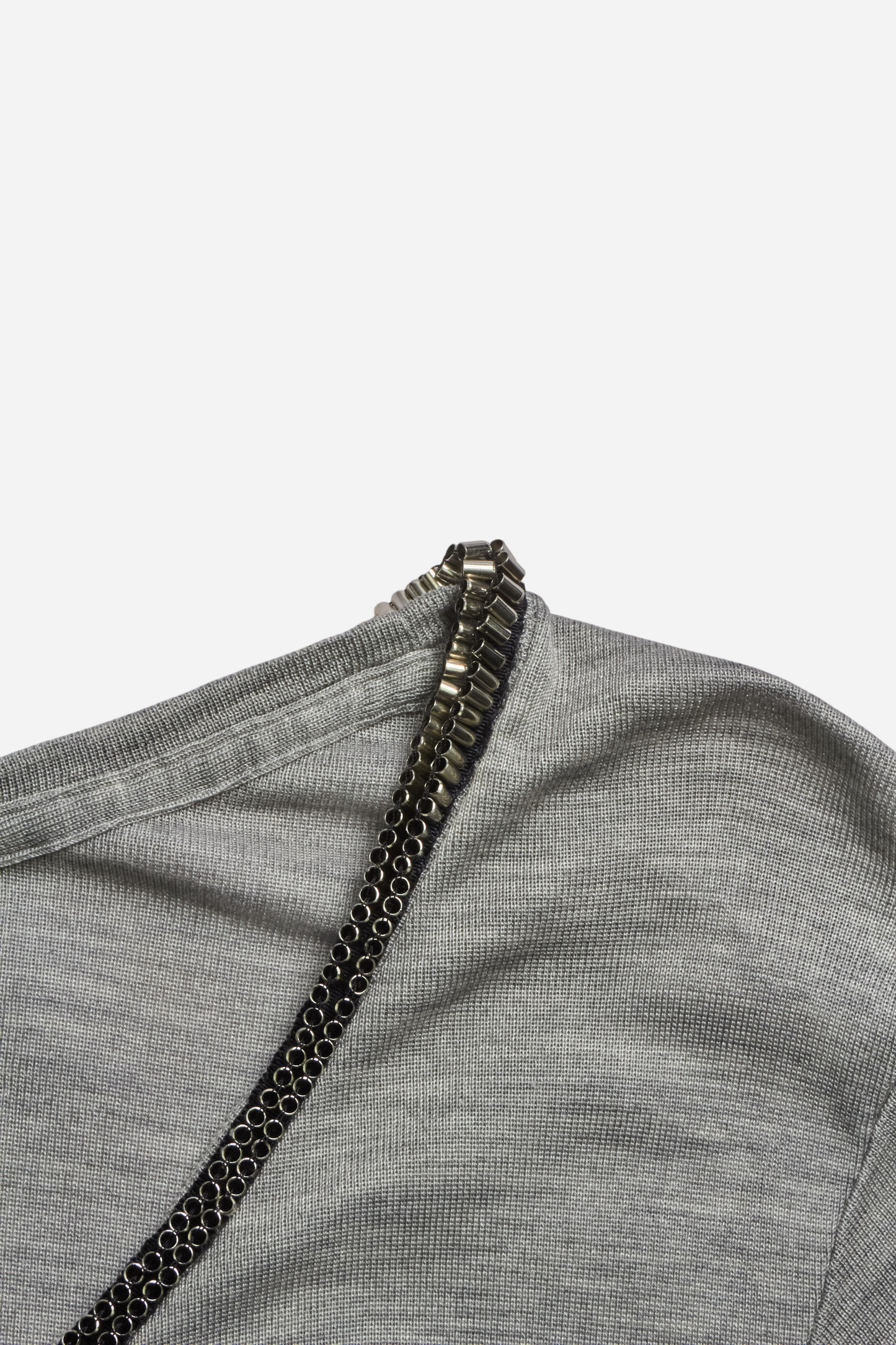Saint Laurent Paris Grey Metal Details Tee