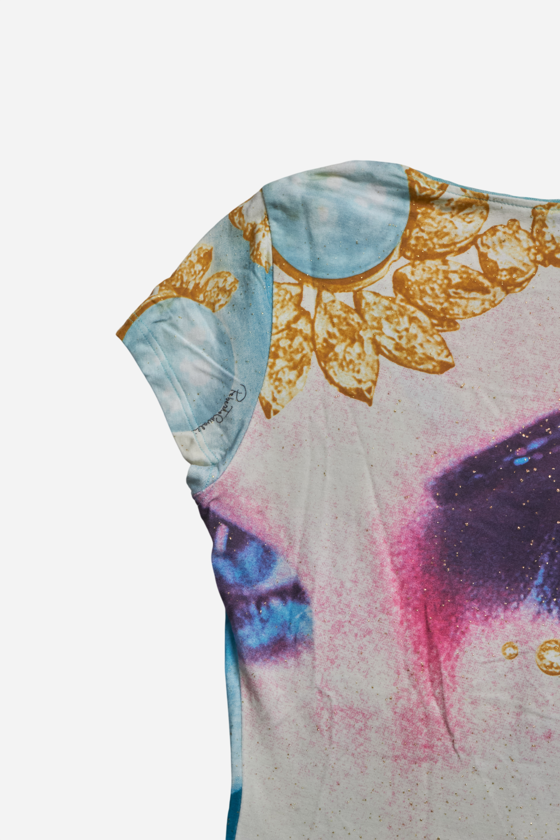 Roberto Cavalli S/S01 Elizabeth Taylor Print Face Tee