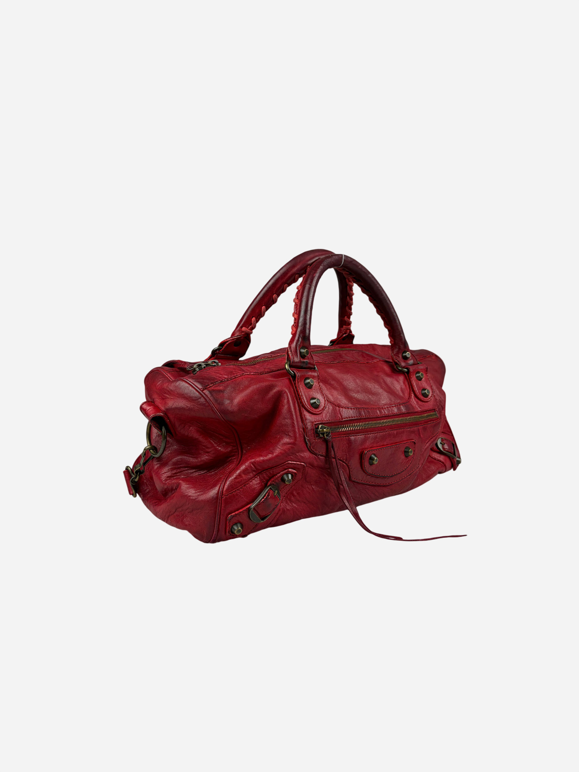 Balenciaga Red Leather City Bag