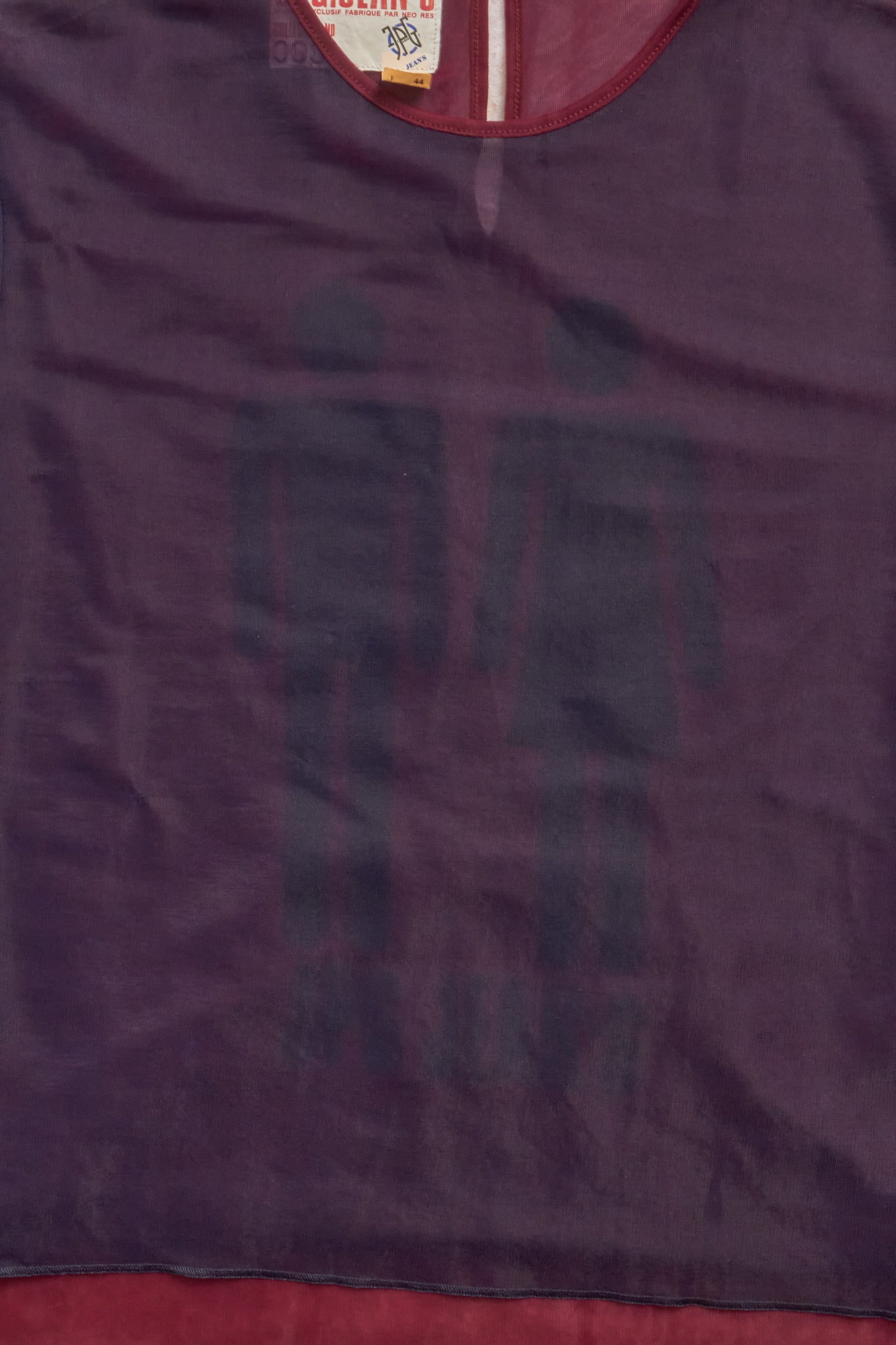 Jean Paul Gaultier Purple/Red Mesh Top
