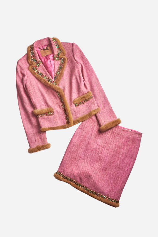 Blumarine Pink Fur Set