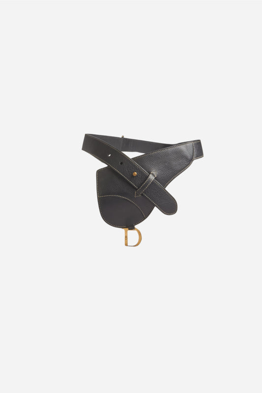 Christian Dior Black Saddle Belt